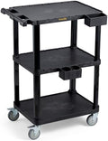 ELAFROS 3-Tier Heavy Duty Flat Top Rolling Utility Cart, 27.5 x 18.25 in by ELAFROS