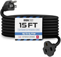 Iron Forge Cable 16 Gauge Heavy Duty Black Extension Cord, 15 Ft - SJTW by IronForgeCable