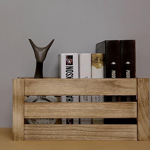 Lawei Set of 3 Wood Nesting Storage Crates with Handle, Rustic Farmhouse Decorative Wooden Crates Distressed Crates Storage Container for Display, Large Vintage Wood Decor Crates Wooden Baskets - Image 7