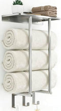 Bethom Towel Racks for Bathroom Wall Mounted with 3 Hooks, Brushed Nickel by Bethom