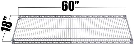Chrome Wire Shelf |Pack of 2 Shelves| for Storage in Dry Environments | Ideal for Stores, Restaurants, Businesses and Homes (Chrome Wire Shelves, 18''W x 60''L) - Image 2
