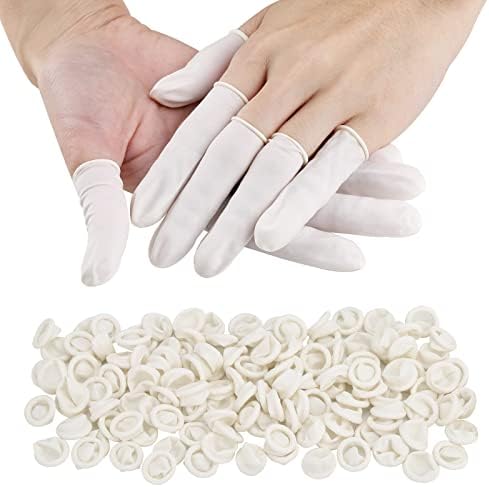 Finger Cots Small 300 Pcs Fingertips Protective Finger Cots White Disposable Finger Rubber Tips for Injured Finger,Cracked Finger,Sports by acDesign