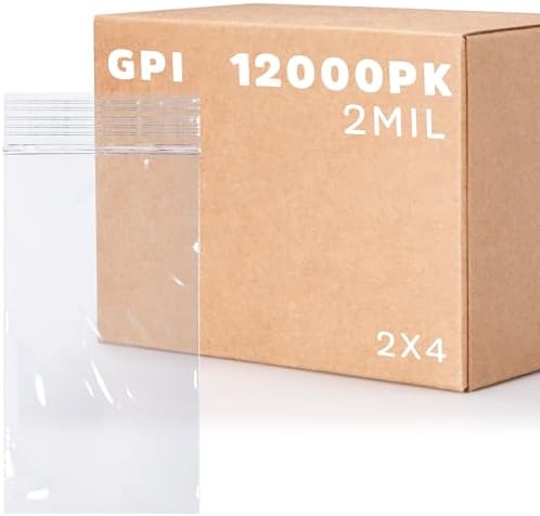 2" x 4" Small Zip Bags, 12000 Pack, 2 Mil, Reclosable Jewelry Bags, GPI by GPI