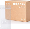 2" x 4" Small Zip Bags, 12000 Pack, 2 Mil, Reclosable Jewelry Bags, GPI by GPI
