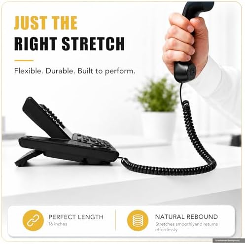 Comtrue Phone Cords for Landline, 2-Pack, Telephone Handset Cords - Image 4