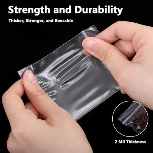 500 PCS 3" x 3" Small Plastic Bags 2 Mil Mini Clear Plastic Poly Bag - Image 6