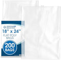 18" X 24" Open-End Flat Poly Bags (200 Count) - 1.1 Mil Plastic Clear Bags by SpartanIndustrial