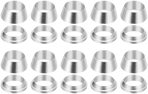 PATIKIL 8mm Tube OD 304 Stainless Steel Compression Tube Fitting Sleeve, 20 Pack Double Ferrule Ring Tubing Fitting Assortment Kit, Silver by PATIKIL