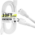 Vockjour 16/3 White Indoor Outdoor Extension Cord 10 Ft Waterproof by Vockjour
