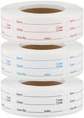 3 Rolls Removable Food Labels, 1500 Date Stickers, 1 x 2 Inch, 3 Colors by WSICSE
