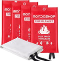 Emergency Fire Blanket for Home and Kitchen, 4 Pack, 40" x 40" Coverage by Mondoshop