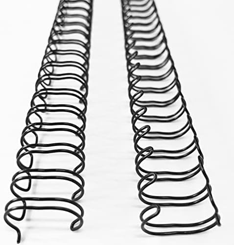 Binditek 100 Pack Double Loop Wire Binding Spines, 7/16Inch Binding Wire for Letter Size, 3:1 Pitch, 80 Sheet Capacity, 32-Loop, Black, for Students and Coworkers by Binditek