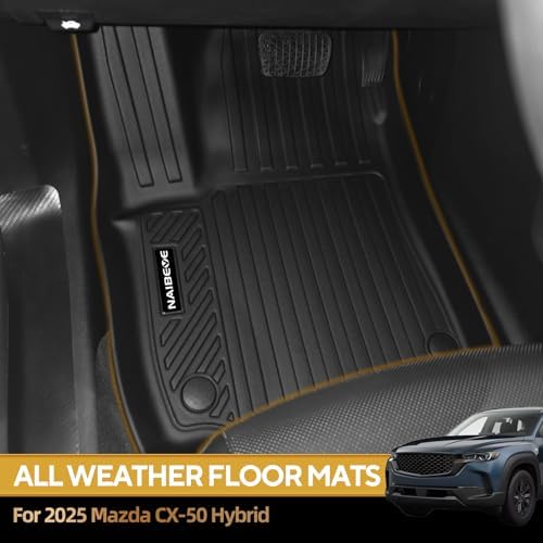 Naibeve Floor Mats for 2025 2026 Mazda CX-50 Hybrid (Not for Gas) - All Weather Custom for Mazda CX-50 Hybrid Floor Mats & Cargo Mat and Backrest Mats Interior Accessories - Image 2