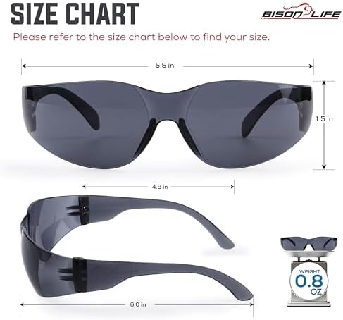 BISON LIFE Black Safety Glasses for Men & Women, Bulk, ANSI Z87.1, 144 Pack - Image 4