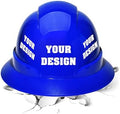 Safety Hard Hat Customize Logo Protective Head Outdoor Work Hat (Style 1-Blue) by YOWESHOP