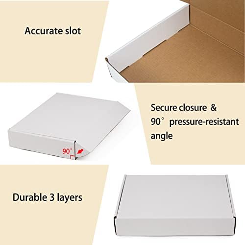 11x8x2 Inches Shipping Boxes Pack of 25, White Corrugated Cardboard Boxes for Small Bussiness - Image 3