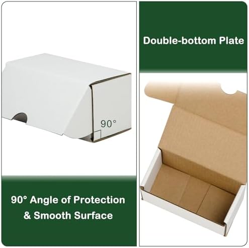 4.6x2.2x2.2 Inches Shipping Boxes Set of 50, White Corrugated Cardboard Box Literature Mailer for Packing Small Business (usable size: 4.2"x 2.1"x 2.1") - Image 3