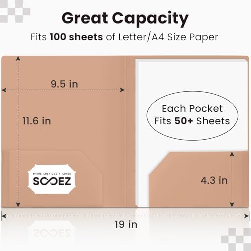 Sooez 7Pack Folders with Pockets, Plastic Pocket Folders with Extra Labels - Image 4