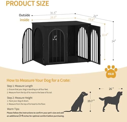 Hzuaneri 31.5'' Dog Crate Furniture,Dog Kennel Indoor for Small/Medium Dogs - Image 2