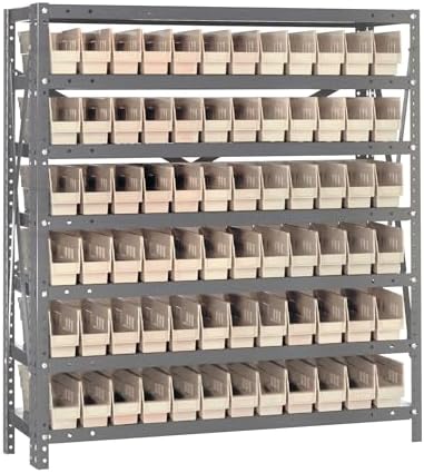 Quantum Storage Systems 1239-100IV Solid Heavy Duty 7 Shelves 72 Economy Ivory Bins 39" H x 36" W x 12" D by QuantumStorageSystems