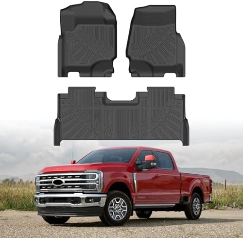 Floor Mats for Ford F-250/F-350/F-450 2017-2026 SuperCrew (Crew Cab), All Weather Floor Liners for F-250 Accessories, Heavy Duty TPE Car Mats, Car Accessories by cartist