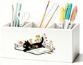 Black Cat Pen Holder, Book Lovers Reader Gifts Pencil Holder for Desk, Black Cat Lovers Gifts for Women, Floral Book Wooden Box Sign Decorations for Reading Room Corner Nook Desk Tabletop by Unknown