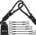 Rugtol Bungee Cords with Carabiner Hooks, Include 8", 15", 24", for Camping, Tarps, Bike Racks, Tents, 6 Pack by Rugtol