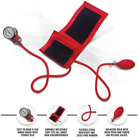 ASA TECHMED Nurse EMT Starter Pack Stethoscope, Blood Pressure Monitor and Trauma 7.5" EMT Shear Ideal Gift for Nurses, Medical Students, Firefighters, Police and Personal Use (Red) Standard - Image 3