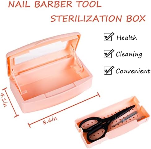 Sterilizer Box Nail Tool Disinfectant Jar Plastic Disinfectant Container Suitable for Nail Tools Hair Salons Beauty Centers and Manicure and Nail Equipment(Orange) - Image 2