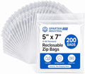 5x7 Plastic Bags for Cards and Envelopes (200 Count) - 2 Mil Clear Zip by SpartanIndustrial