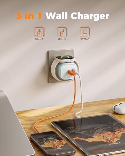 TESSAN Charging Blocks for Apple Watch Charger, USB C Charger Block 3-in-1 - Image 2