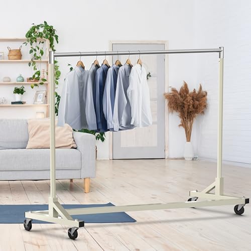 Simple Houseware Industrial Grade Z-Base Garment Rack, 63" W/500Lb, Gray - Image 3