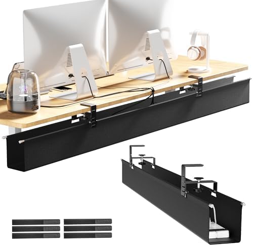 Cinati 49.2" Under Desk Cable Management Tray, Large Fabric Cord Organizer by Cinati