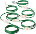 Christmas 50 FT Outdoor Extension Cord with Multiple Outlets, 6 Evenly Spaced Outlets with Indicator Lights, 16/3 SJTW Weatherproof Power Cord Outdoor for Christmas, Halloween, Holiday Decorations by ISLEWIRE
