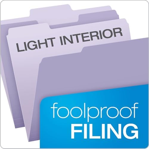 Pendaflex Colored File Folders, 100 Pack, Letter Size (8.5" x 11"), Durable Purple Folders, 3 Tabs for Easy Labeling, Colorful School, Office & Home Document Organization - Image 4