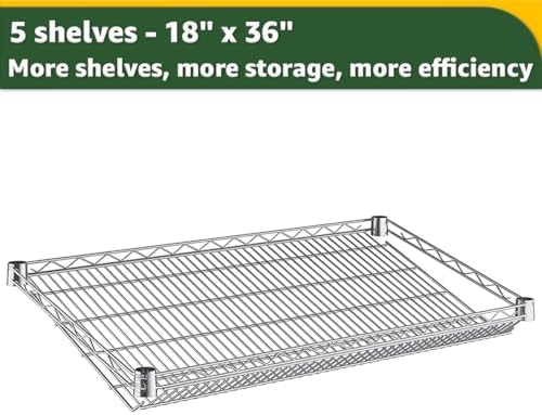 18" x 36" x 74" Heavy-Duty Commercial Chrome Shelving Unit with 40 Clear Storage Bins - Metal Wire Utility Shelf for Tool, Office, Garage, and Warehouse Organization - Durable Storage Cabinet - Image 2