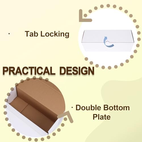 WIFTREY 12x4x4 inches Shipping Boxes Pack of 20, White Corrugated Cardboard Box 12"L x 4"W x 4"H for Shipping, Packaging, Moving, Mailing - Image 4