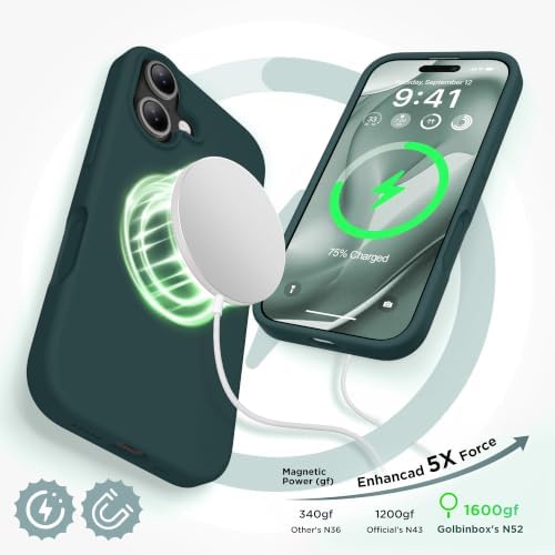 GolbinBox Magnetic for iPhone 17 Case, Silicone Cover, Olive Green - Image 3