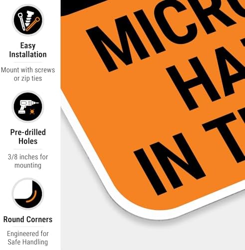 OSHA Warning Microwave Hazard in This Area with Graphic Sign, - Image 2