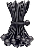 Bungee Cords with Balls 35PCS, 6 Inch Heavy Duty Ball Bungees for Canopy Tarp, Tent, Outdoor, Black Elastic Ties for Secure Hold – No Odor, Durable, UV Resistant (35, B6) by Kydavoo