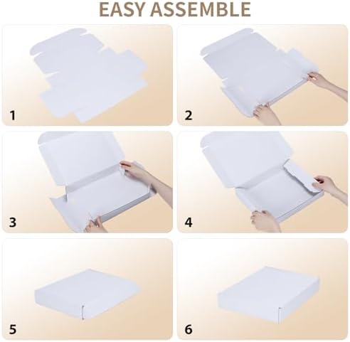 RLAVBL 11x8x2 Shipping Boxes Set of 25, White Corrugated Cardboard Box for Packing, Mailing, Business - Image 6