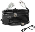 oviitech 25FT Power Extension Cord 3 Prong, 14 Gauge SJTW 5-15R Male Plug to Female Connector,7 Outlet Cable,Multiple Evenly-Spaced Plug,Suitable for Stage Setting or Outdoor. by oviitech