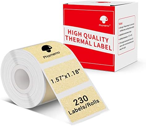 Phomemo Labels, 1.97"x 1.18", for M110/M100/M220/M108, Golden, 230 PCS by Phomemo