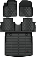 Floor Mats & Cargo Liner Compatible with Honda CR-V 2023 2024 2025 2026 (Include Hybrid), Full Set All Weather Protection 1st, 2nd Row Car Liners & Trunk Mat, Black by AUTOBULL