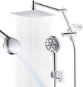 Metal Rain Shower Head with Handheld, 8“ High-Pressure Showerhead,10-Mode by iFealClear
