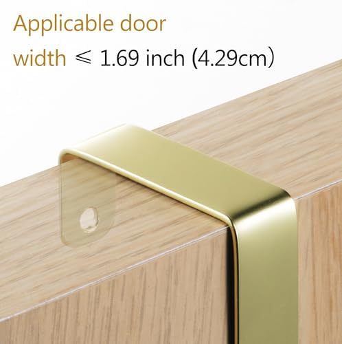 niffgaff Over Door Towel Hooks: Bathroom Rack Hanger for Towels, Overdoor Coat Rack Hanging for Clothes Organizer, Gold, 4 PCS - Image 2