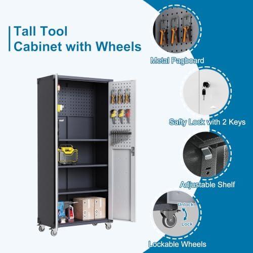 6-Piece Garage Storage Cabinets System Heavy Duty Workshop Set - Image 7