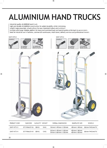 Stanley Aluminium Hand Truck-200KG, Silver, SXWTI-HT514 - Image 6