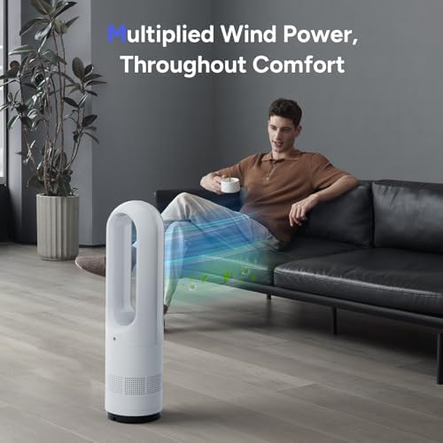Bladeless Fan,22Inch Cooling Tower Fan 80° Oscillating with Remote, 9H Timer, 8 Speeds, Portable Quiet Cooling Fan for Indoor, Bedroom, Home Office Room - Image 3