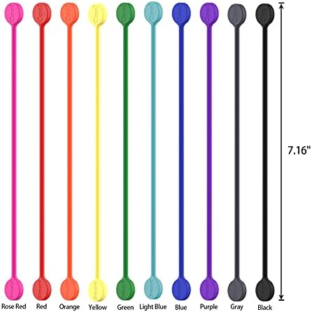 SMART&COOL Reusable Silicone Magnetic Cable Ties, Blue, 10-Pack - Image 4